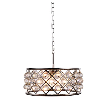 1214 Madison Collection Pendant Lamp D:20In H:9In Lt:5 Polished Nickel